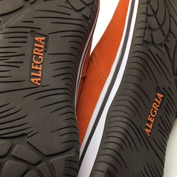 NIB Alegria Aaron Orange Suede Slip On Shoes - Size 43 EU 9.5 US (W US 13) - Picture 10 of 16